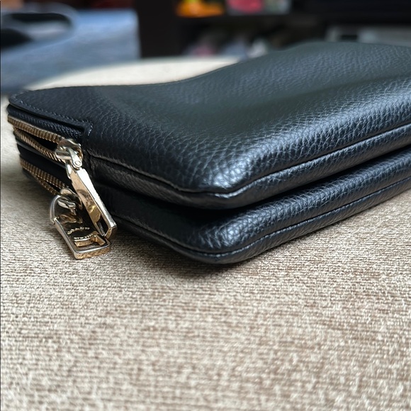 Coach Black Pebbled Leather Wristlet - Picture 9 of 10